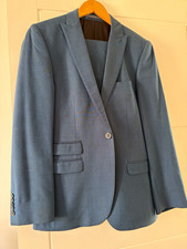 Ben Sherman Men’s Blue 2-Piece Suit 36R 30W Single-Breasted Notch Lapel