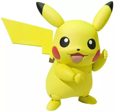 Bandai S H Figuarts Pikachu Pokemon Figure Sitting Pose with 2 Faces