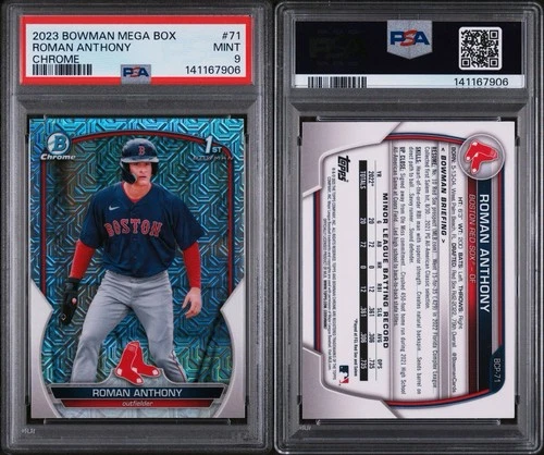 2023 Bowman Chrome Mojo Refractor #BCP71 Roman Anthony 1st Chrome PSA 9 Mint