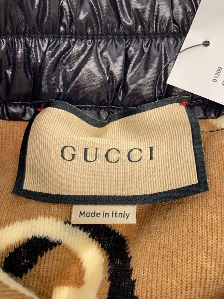 Saia de lã GUCCI intertravada G S lã bege padrão de porão 7670112XJF7Q - Imagem 4 de 4