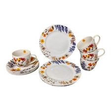 Weltbild 12-tlg. Kaffeeservice Wildblumen Porzellan Neu & OVP Geschenkidee