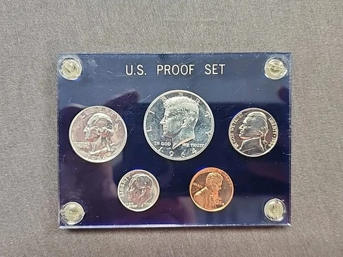 U.S. Proof Set Silver 1964 Kennedy Hald Dollar Capitol Holder