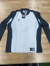 NWT Nike Air Jordan Men's Flight Full Zip Track Jacket White Blk 924707-100 Sz L