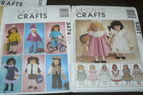 Lot of 4 McCalls Crafts 18" Doll Clothing Sewing Patterns - Picture 2 of 3
