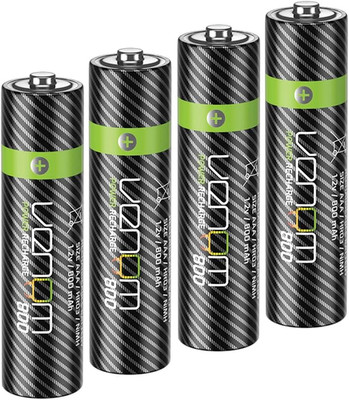 Venom Power Recharge Aaa-Batterien, 800 Mah, Wiederaufladbar, 4 Stück