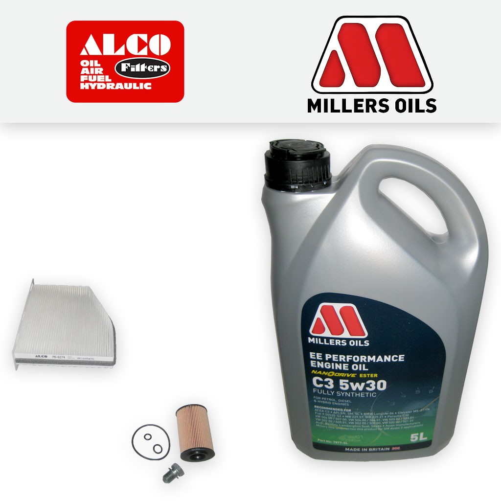 SERVICE KIT for VW GOLF MK6 1.6 TDI OIL CABIN FILTERS with 5w30 OIL (2009-2012)