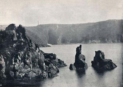 Guernsey Moulin Huet Bay Dog Lion Rocks 1895 From Round Coast Geor- Old Photo