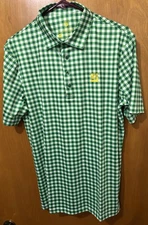 Coby Steven’s Green and White Gingham Golf Polo Size Medium