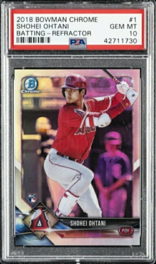 SHOHEI OHTANI 2018 BOWMAN CHROME REFRACTOR ROOKIE PSA 10 /499 LOW POP RARE