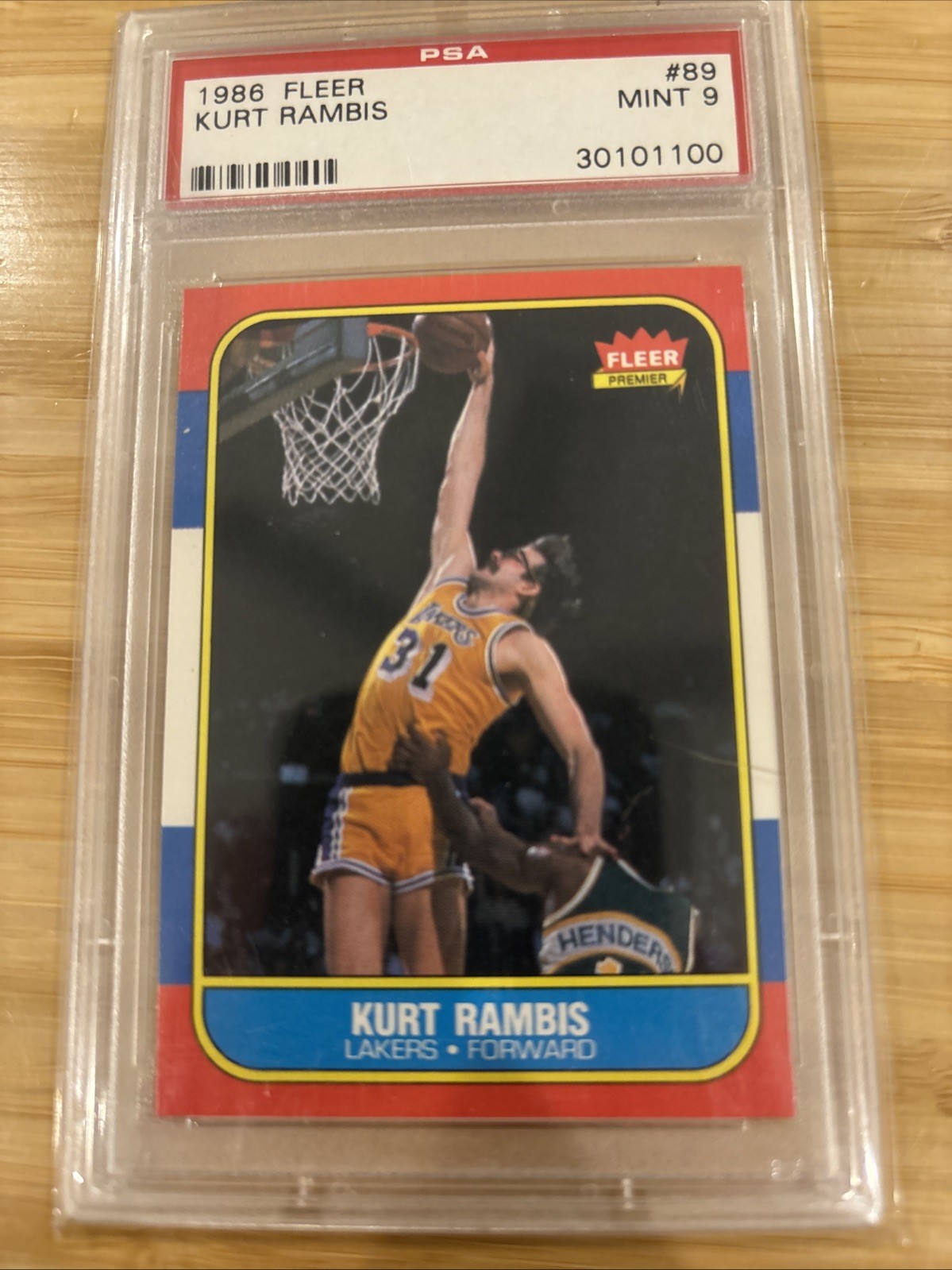 1986 Fleer Basketball Kurt Rambis #89 PSA 9 …. Set Break !!!