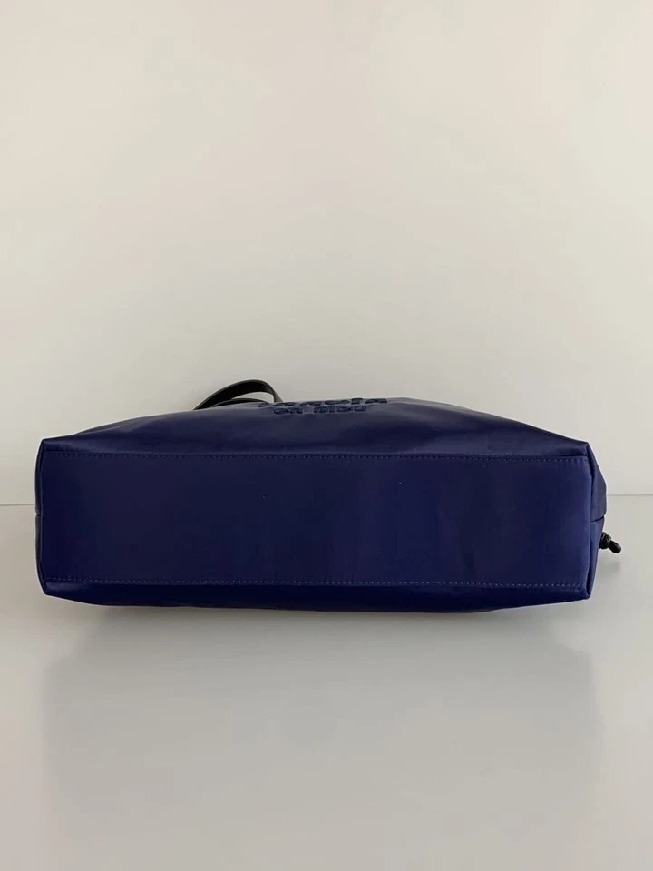 Bolso de Mano LANVIN 2 Vías Nylon Satinado Cordón con Logo en NVY Foto 4 de 4