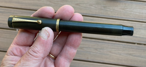 Vtg Oversize Lucky Curve Parker Fountain Pen w/ Parker 14K Nib Unrestored 5 1/2" - Picture 7 of 20