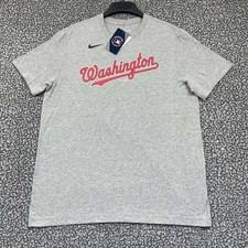 Nike Shirt Men Large Gray Washington Nationals Scherzer #31 Short Sleeve New L