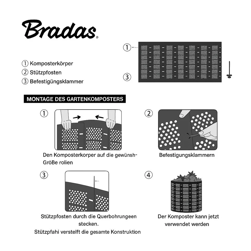 Gartenkomposter Schnellkomposter Kompostbehälter Gartenkomposter 180-1100 Liter - Bild 3 von 4
