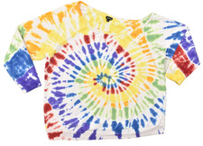 Torrid 3 Women's Plus Size Rainbow Tie Dye Raglan Sleeve Lightweight Sweatshirt