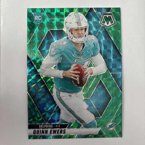2025 Panini Mosaic Green Mosaic Prizm Rookie Card Quinn Ewers - Dolphins