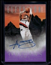 2024-25 Panini Origins Anfernee Simons #ES-ANF Elevation automático púrpura FOTL/18