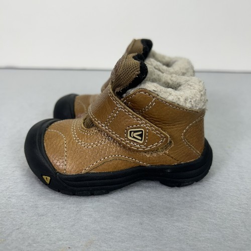 KEEN Winter Mid Ankle Boots Brown Waterproof Youth Boys Size 5 - Afbeelding 3 van 8