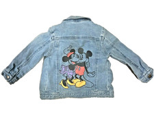 Disney Minnie Mickey Mouse Jean Jacket 2T Toddler Blue Dancing Cartoon Print
