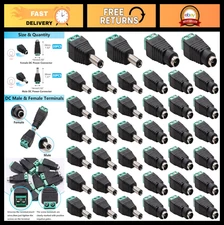 40PCS 5.5x2.1mm DC Power Connector Adapter Jack Plug for CCTV LED Strip - 20 Pai