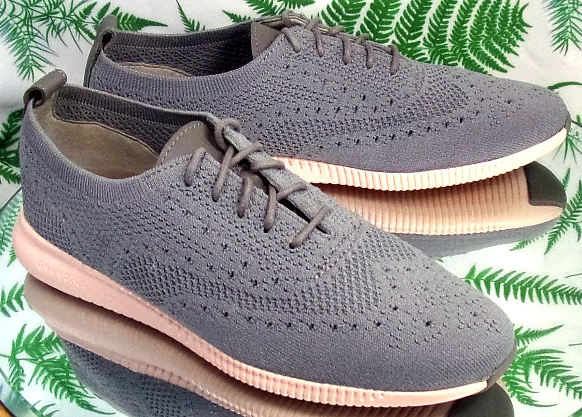 Cole Haan Grey Lace-Up Oxfords with Cream Sole Cole Haan Zerogrand Wingtip Oxford Dress Shoes Ivory Barley  main image 2