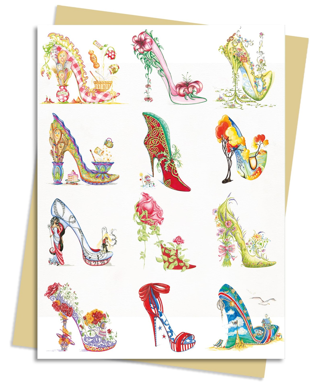 Sally King Design: The Art of the Shoe Greeting Card Pack : Pack of 6 - Image 5