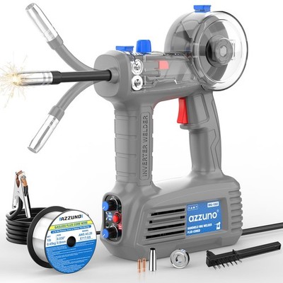 AZZUNO Handheld MIG Welder 100A, 110V Flux Core Machine with 360