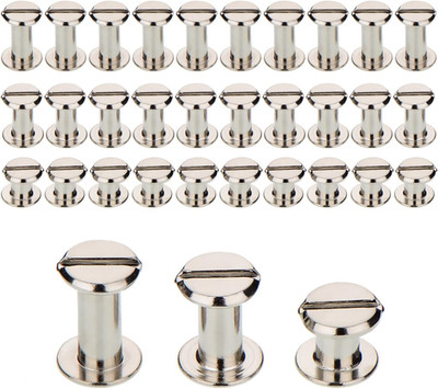 75 Pieces Metal Chicago Screw Post Binding Leather Screw Nail Rivet Button Solid