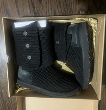 UGG Australia Black Classic Cardy Knit Tall S...