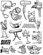 Unmounted Rubber Stamp Plate, Unmounted/Uncut Pink Rubber Stamps