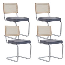 4er Esszimmerstuhl Freischwinger Geeignet für Wohn Esszimmer Schwingstuhl Grau