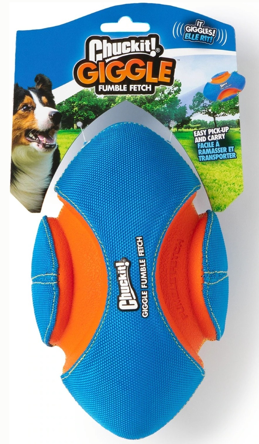 Chuckit! Giggle Fumble Fetch Dog Toy, Blue, Small