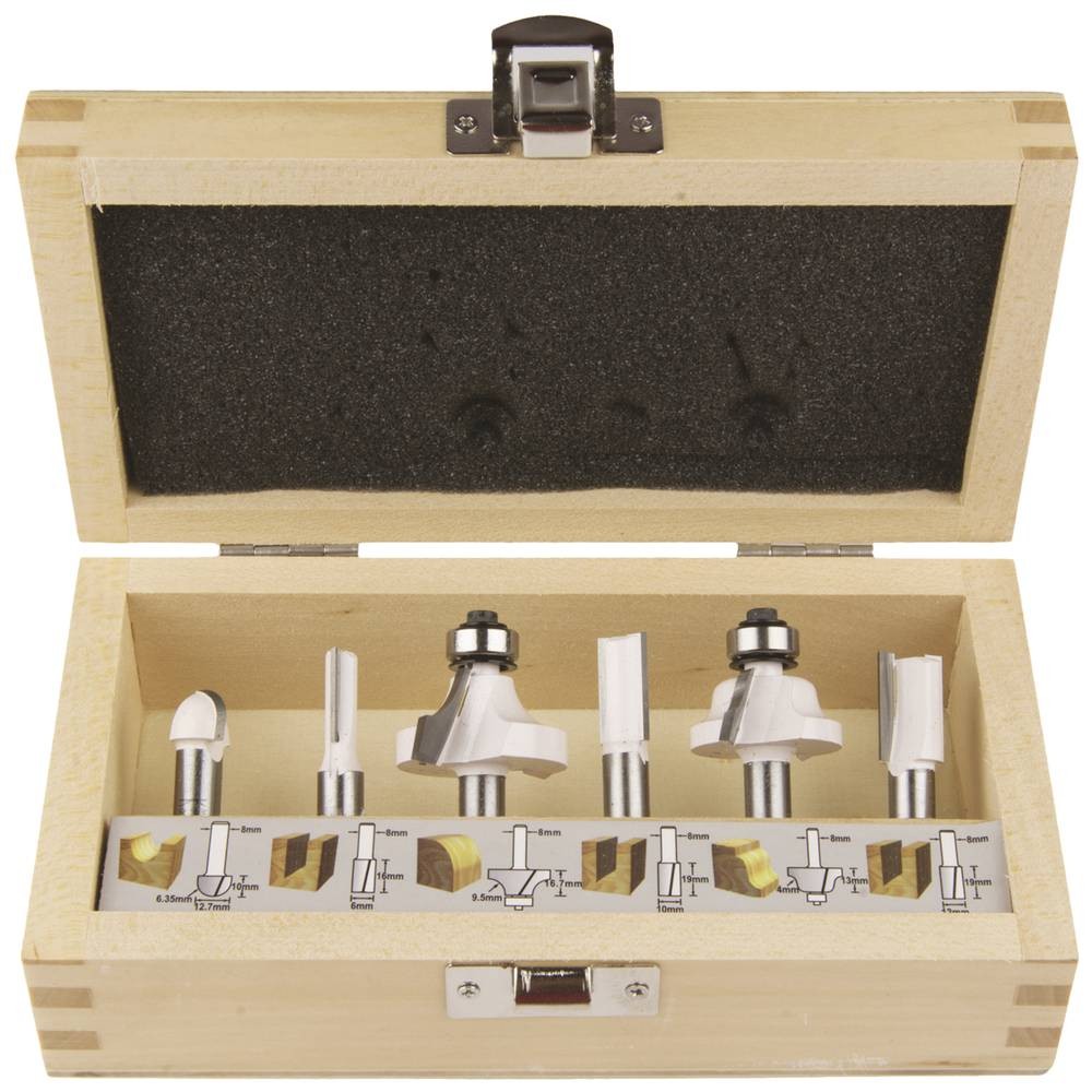 Coffret de fraises Makita D-53540 de 6 pièces avec queue de 8 mm