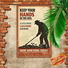 You Don't Stop Gardening When You Get Old Vintage Tin Metal Sign 8x12