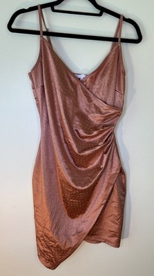 Iris Dress Size Large Juniors Homecoming Cocktail Iridescent Copper Penny Dazzle