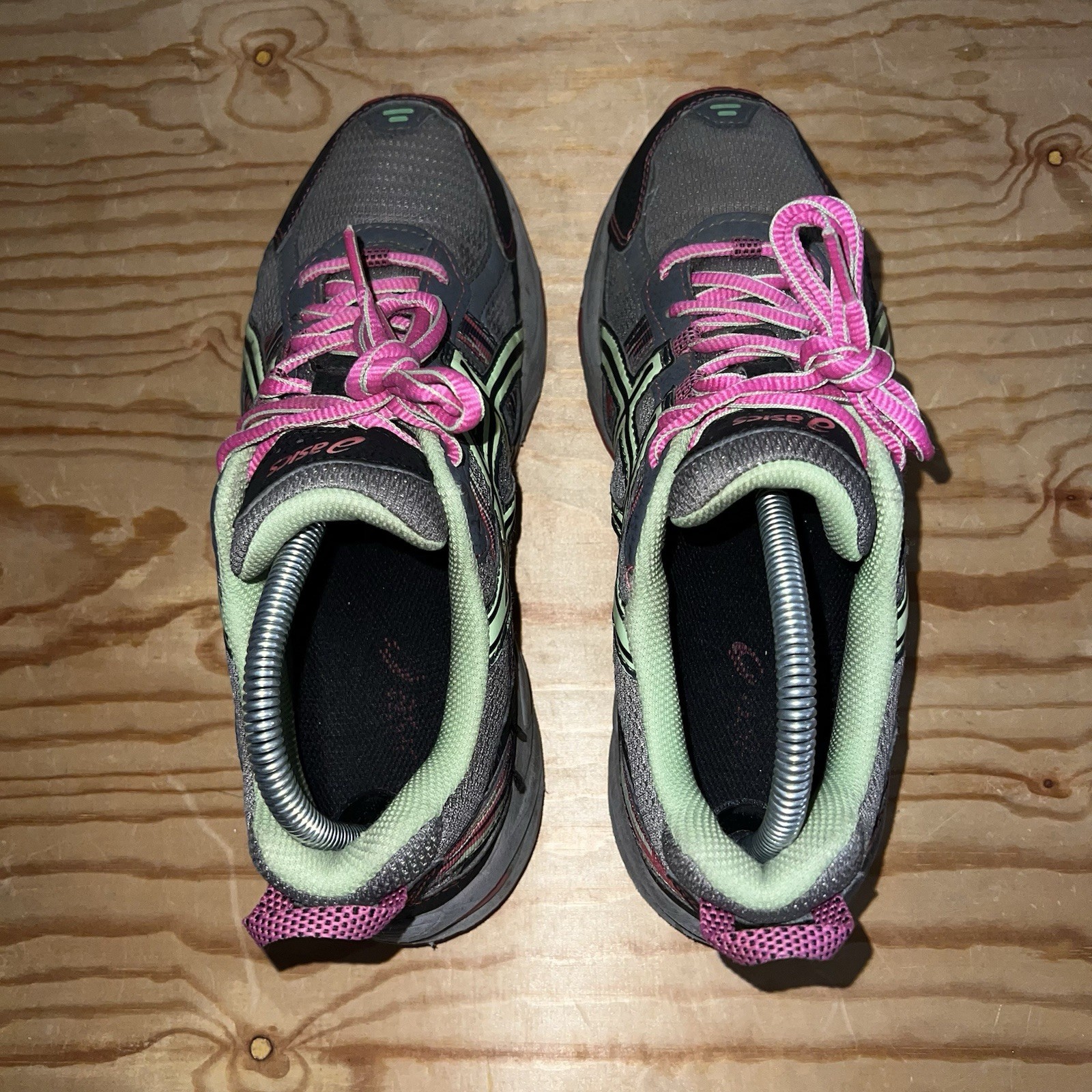 WOMEN’S ASICS GEL VENTURE 5 GRAY PINK LIME SHOES SNEAKERS SIZE 7 thumbnail 5