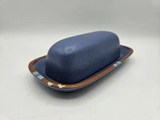 Dansk Mesa Butter Dish Blue Turquise Ceramic Portugal Southwestern Stoneware 