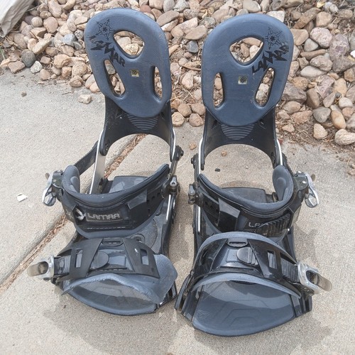 Lamar Snowboard Bindings L Large Black with Mounting Hardware