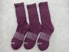 3 pairs Bombas Women Honeycomb Midweight Calf Sock Size M Red