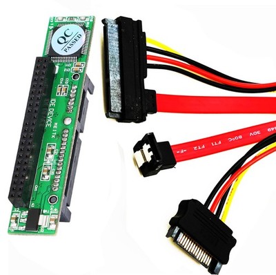 44pin IDE HDD to SATA Motherboard Adapter Card with 30cm SATA 7+15pin Cable f...