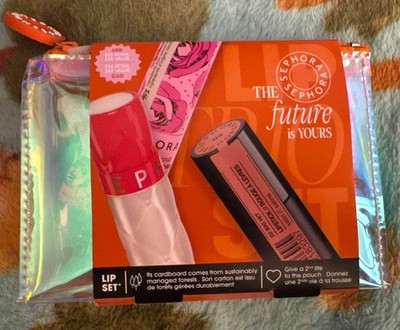 Sephora The Future Is Yours Full Size Lip Set TRIO Scrub, Plumper, Lipstick NIP