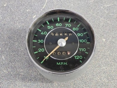 USED ORIGINAL GENUINE VDO PORSCHE 912 SWB 120 MPH GREEN FACE SPEEDOMETER 36558