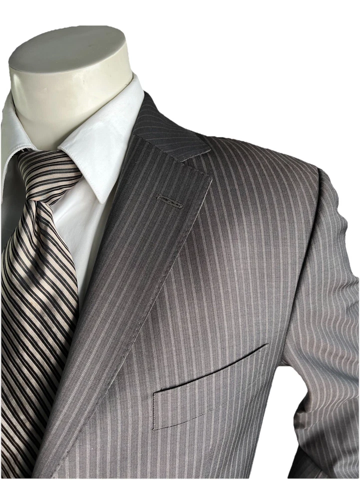Hugo Boss Guabello Super 130s Men 2pc Suit 40S 32x30 Pinstripe Rossellini Cinema - Image 4 of 4