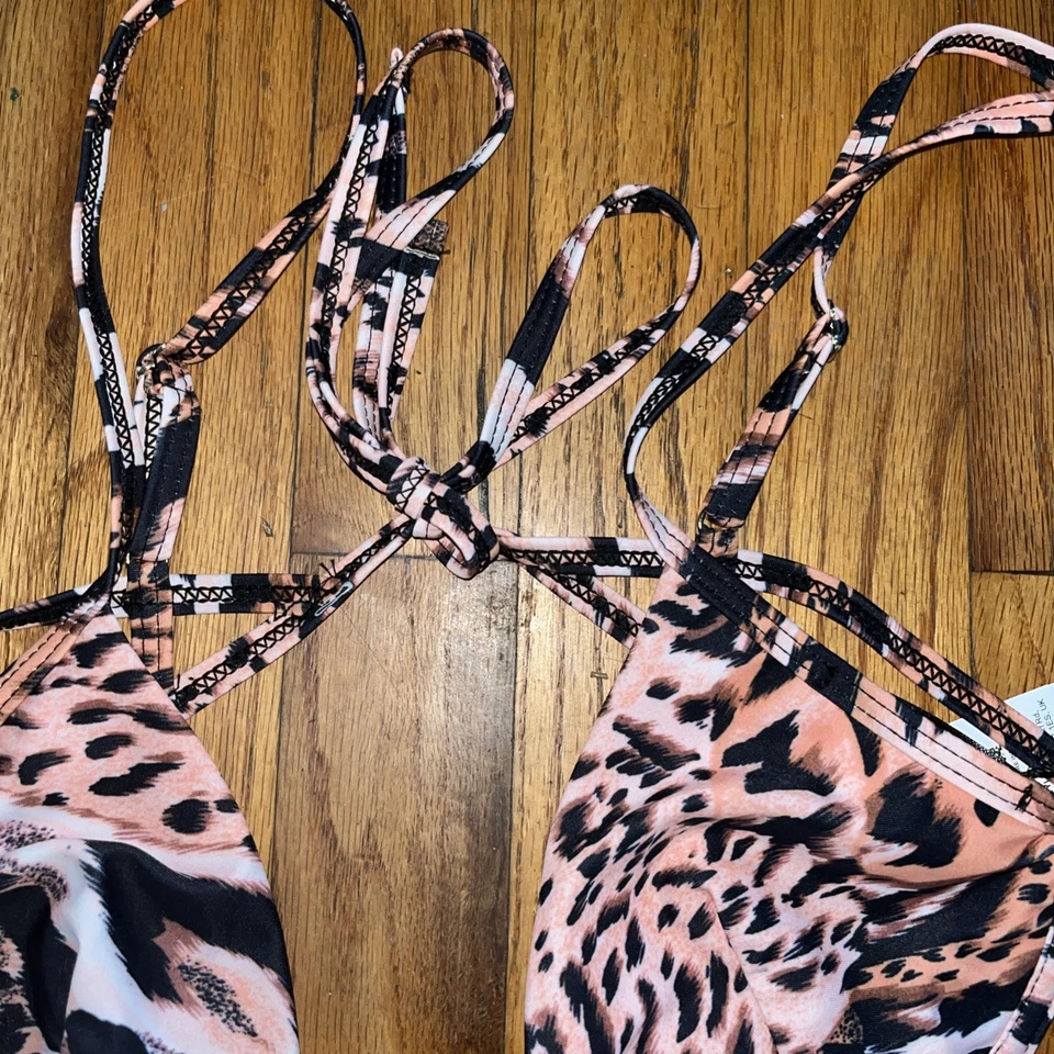 Top de natación Missguided para mujer talla 8 estampado tropical acolchado animal nuevo con etiquetas Foto 4 de 4