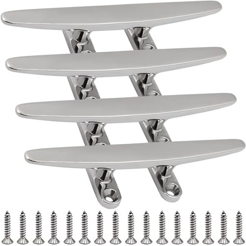 4 PCS 4 Inch Rope Cleat Deck Stainless Steel Soild  Produktbild-Vorschau 4