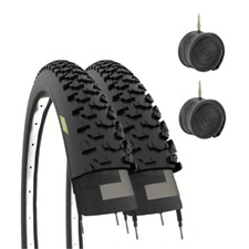 Kit 2 Neumáticos + Cámaras De Aire ITALIA Bicicleta 24 X 1.95 NEGRO GOMA MTB