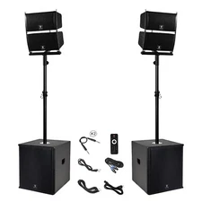 PRORECK CLUB 6000 Line Array Speaker PA DJ System Set 15 inch Subwoofer 6000W