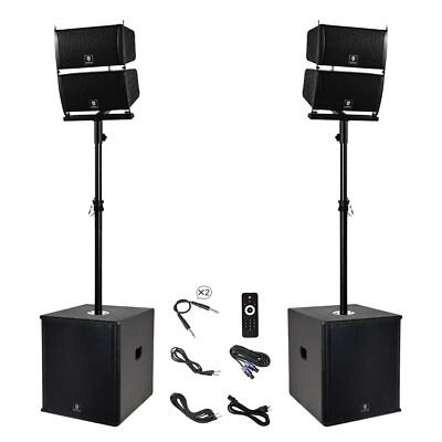 #ad PRORECK CLUB 6000 6000W 15 inch Subwoofer Line Array PA DJ Speaker System $699.99