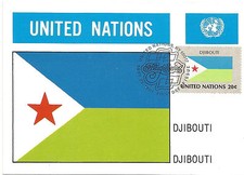 UN Flag Series Maximum Card Djibouti Fahne Flagge