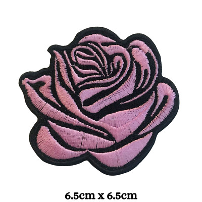 Schöne rosa Rose Damen Kleidung Jacke Hemd Bügelbild Aufnähen bestickt Patch